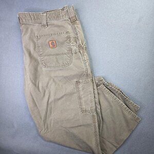 Carhartt Pants Mens 42x30 Actual 42x29 Brown Dungaree Fit Canvas Carpenter Work